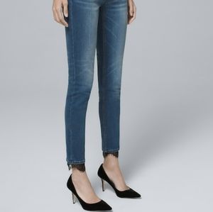 Whbm lace hem ankle jeans